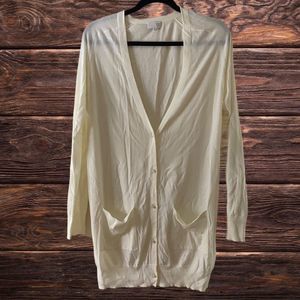 𝅺tse Cotton Button Down Cardigan, size L